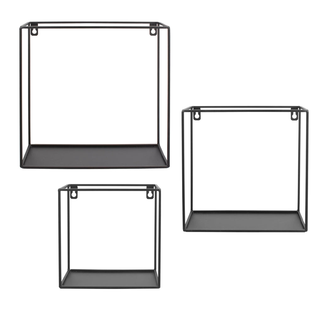Wire Cube Shelf Set of 3 Shelves Black V156318