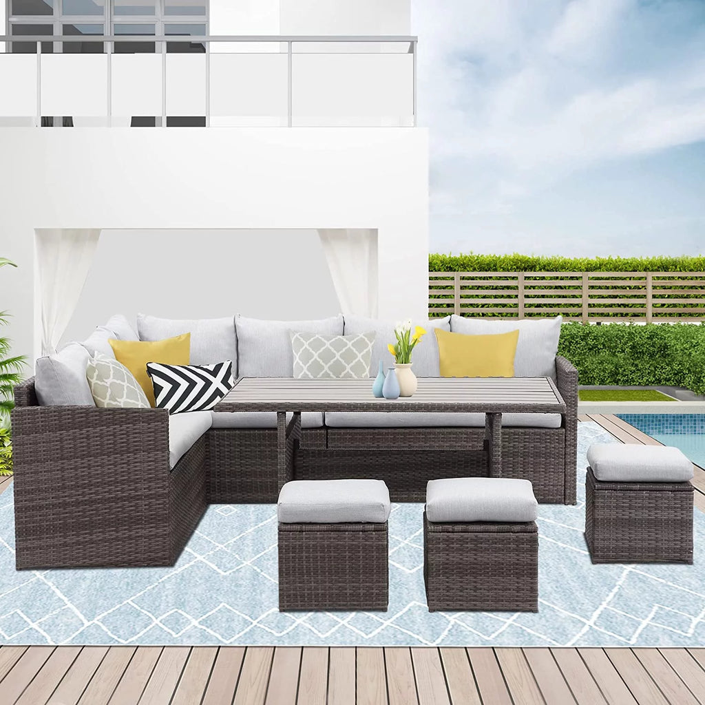 7 Piece All Weather Wicker Outdoor Conversation Set X93125