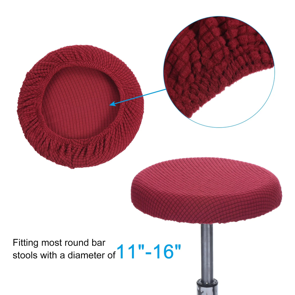 11" 6 Pack Wine Red Bar Stool Cover I226250