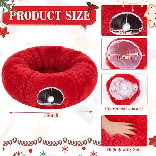 Soft Plush Cat Tunnel Bed with Central Mat F62597