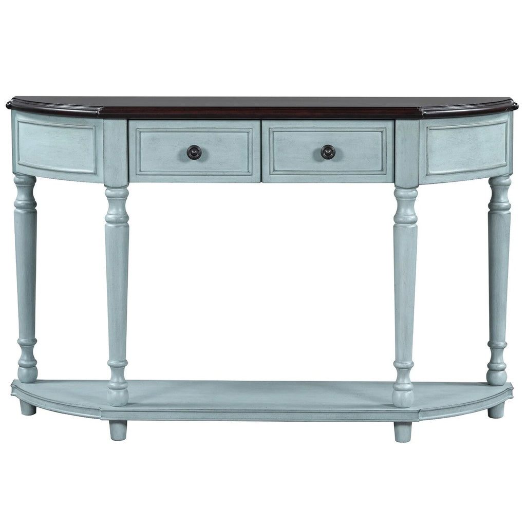 Circular Curved Console Table with Two Drawers E559404