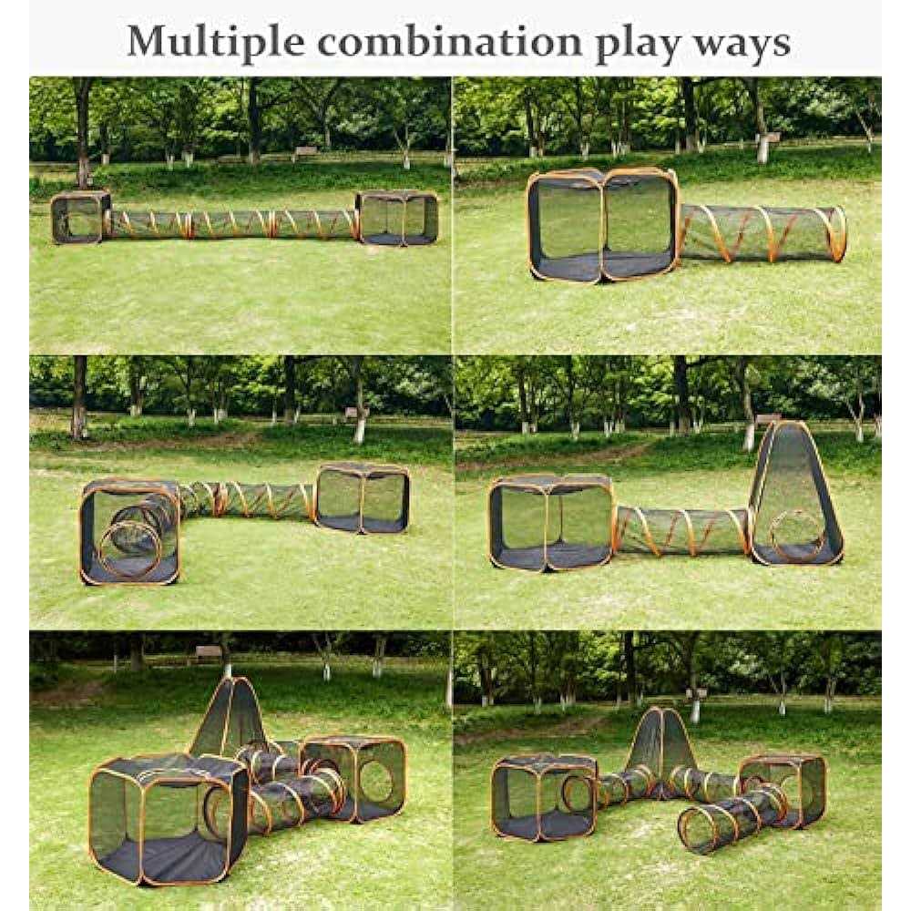 6-in-1 Tent Cat Enclosures with Tunnel H680397