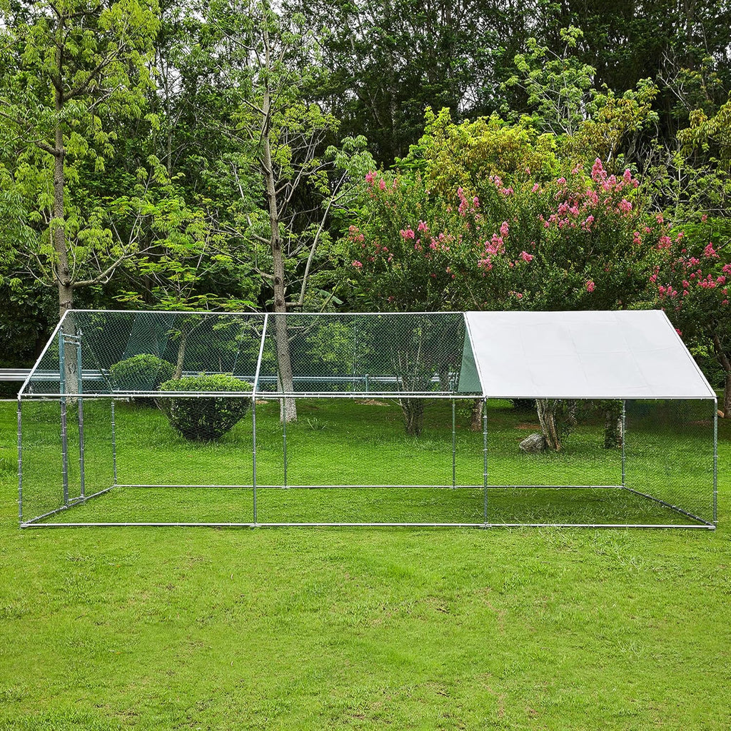 Extra Large Metal Chicken Coop Walkin Poultry Cage Hen Run House J861