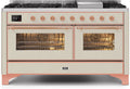 Antique White Dual Fuel Propane Gas Range C456