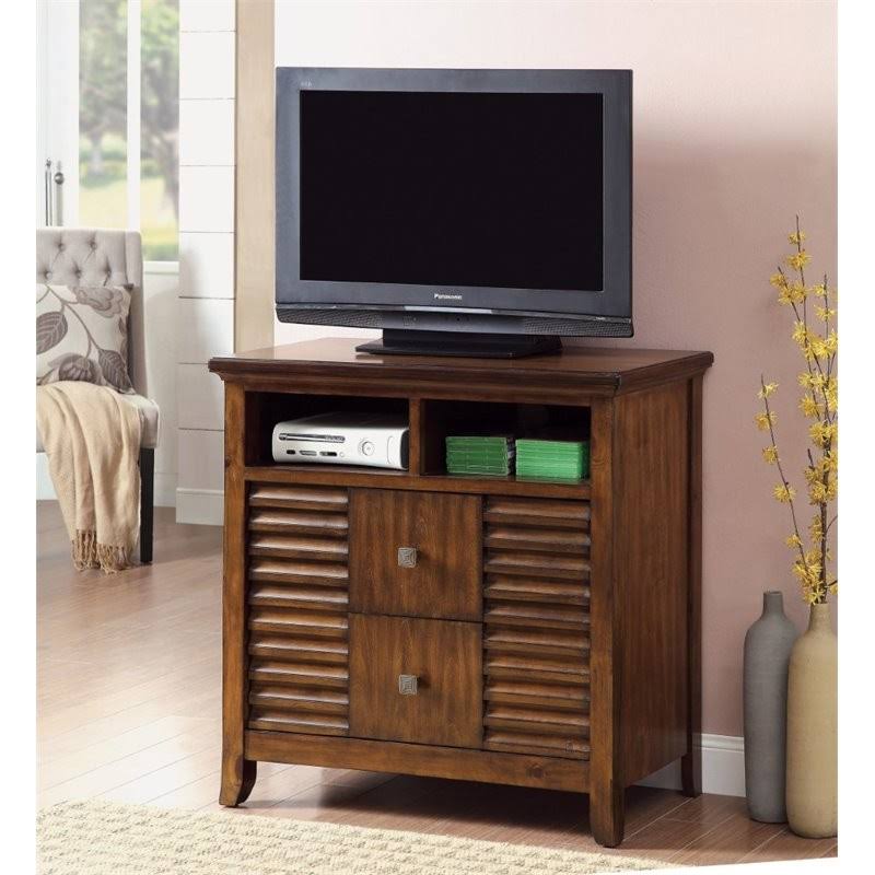 2 Drawer Walnut Media Chest V42519