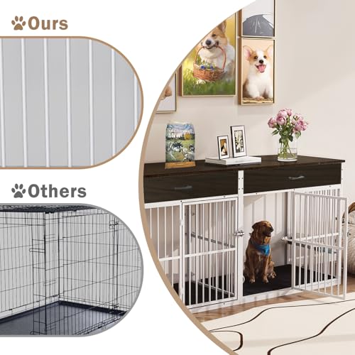 Brown Wooden Dog Crate Furniture H5247