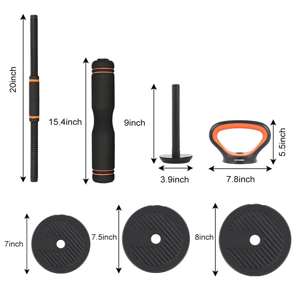 Adjustable Dumbbell Barbell Kettlebell Set N9669