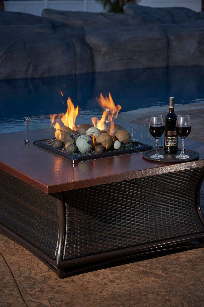 Fire Pit Glass Wind Guard Rectangular 53x19 inch M3248