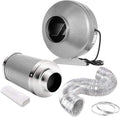 6 Inch 442 CFM Inline HVAC Vent Blower Fan with Carbon Filter and Ducting Combo Set L202