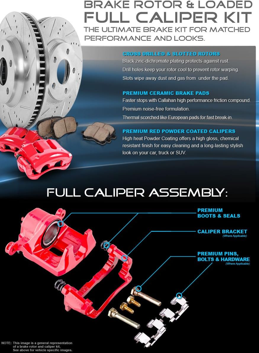 330 mm Front + 348 mm Rear 6 Lug Rotors + Ceramic Brake Pads + Clips Y720144