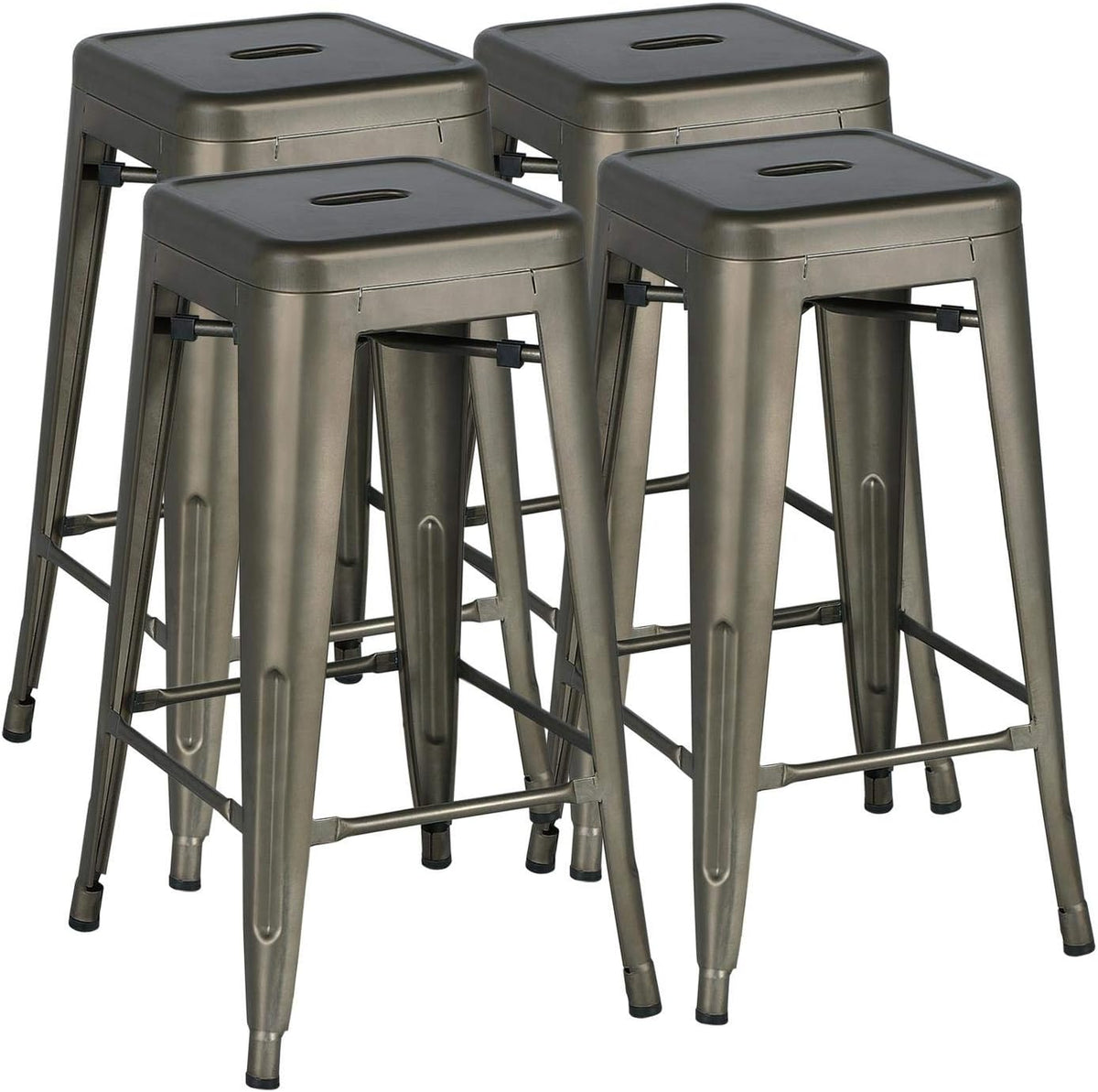 White 30inch Metal Barstools Set of 4 H98689