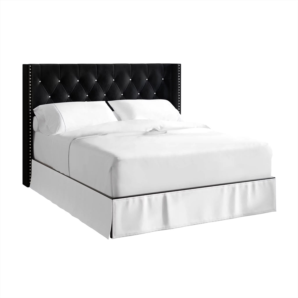 Black Velvet Upholstered Bed A713