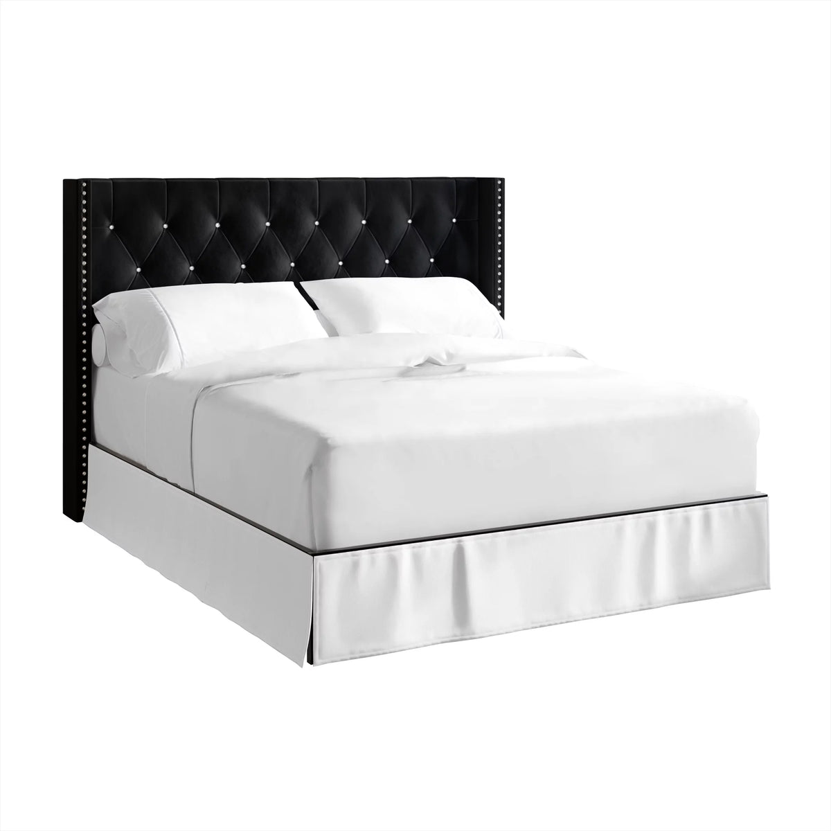 Black Velvet Upholstered Bed A713