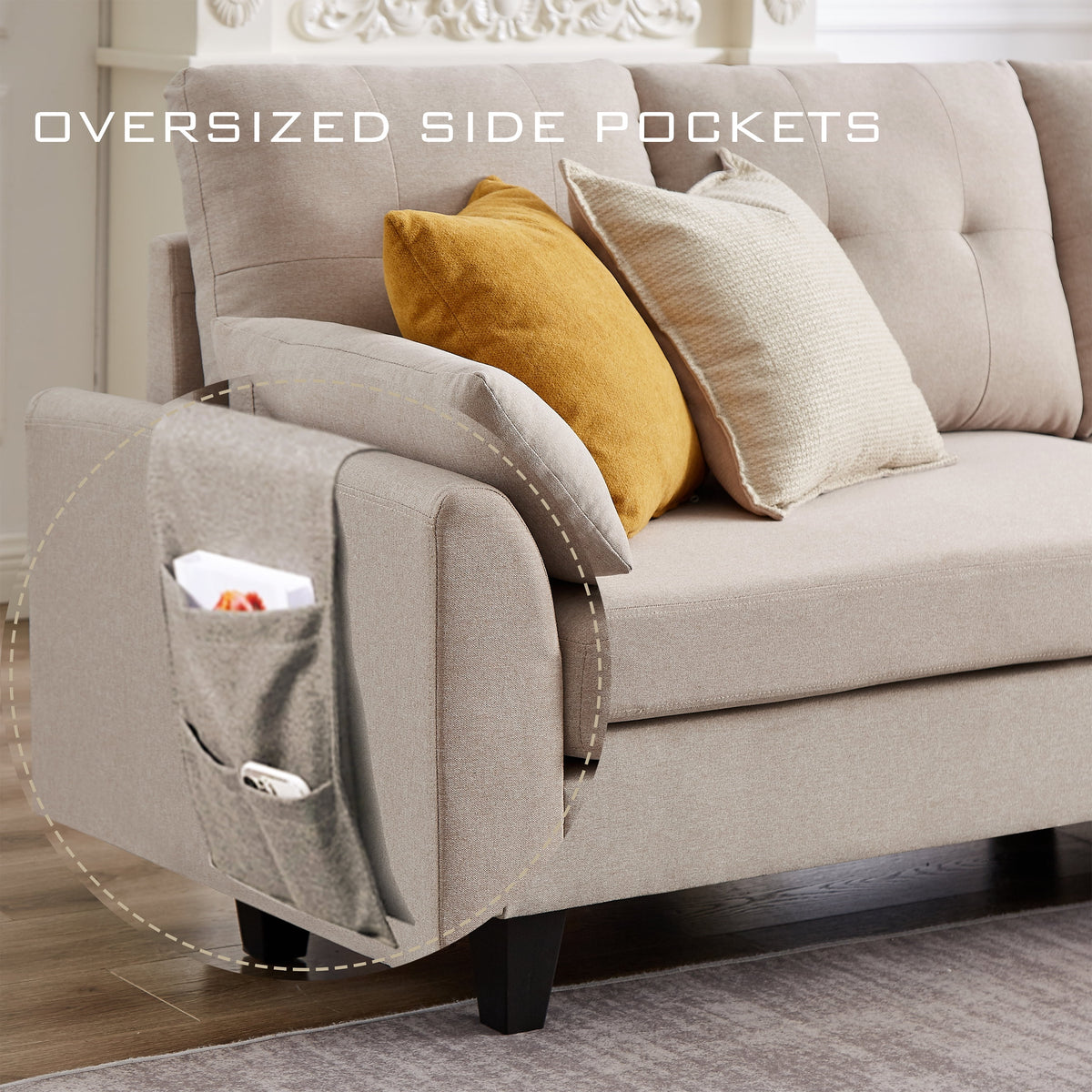 Modern Sectional Sofa with Reversible Chaise I637757