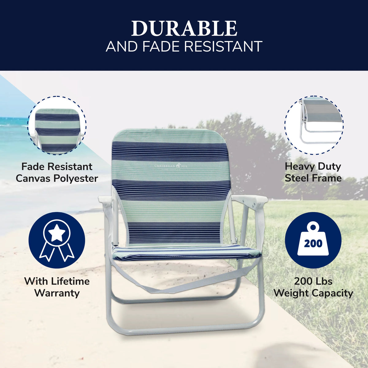 Folding Beach Chair with Armrests B6543
