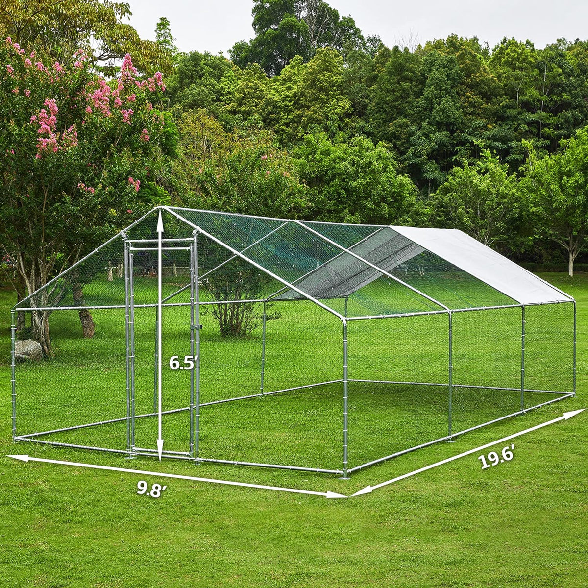 Extra Large Metal Chicken Coop Walkin Poultry Cage Hen Run House J861