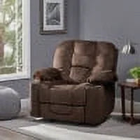 Chocolate Brown and Black Fabric Tufted Recliner Q9004