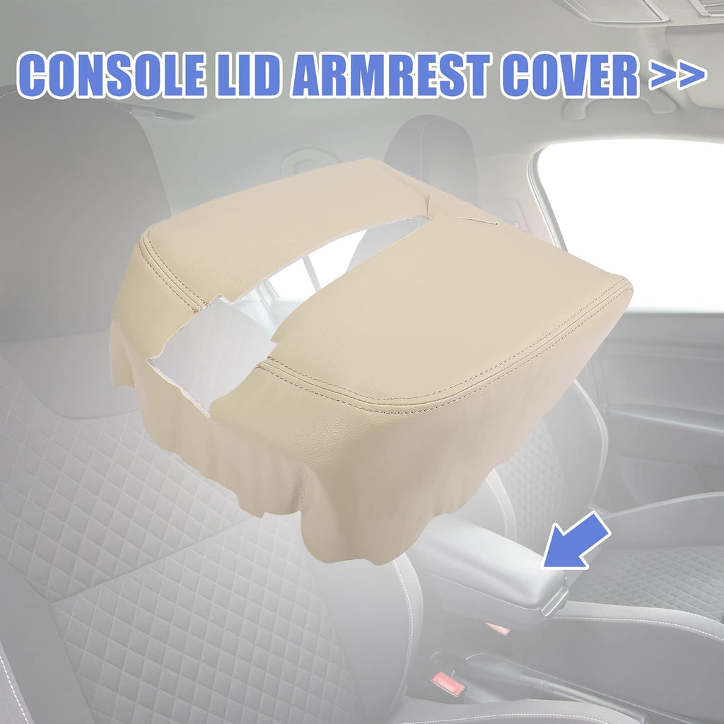 Beige Car Center Console Lid Armrest Cover Protector Pack of 2 D588475