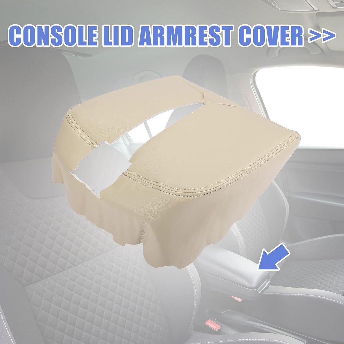 Beige Car Center Console Lid Armrest Cover Protector Pack of 2 D588475