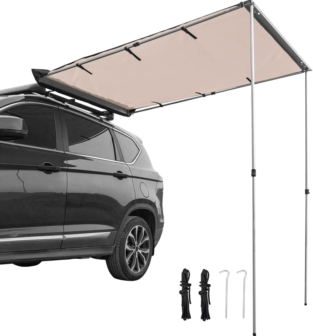 6.6'x8.2' Waterproof UV50+ Retractable Car Side Awning with Carry Bag Z762