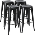 White 30inch Metal Barstools Set of 4 H98689