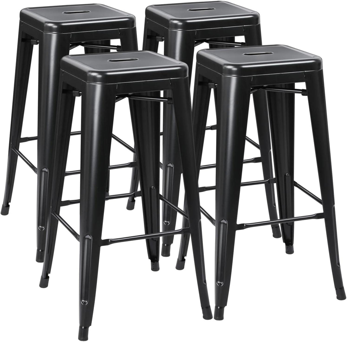 White 30inch Metal Barstools Set of 4 H98689