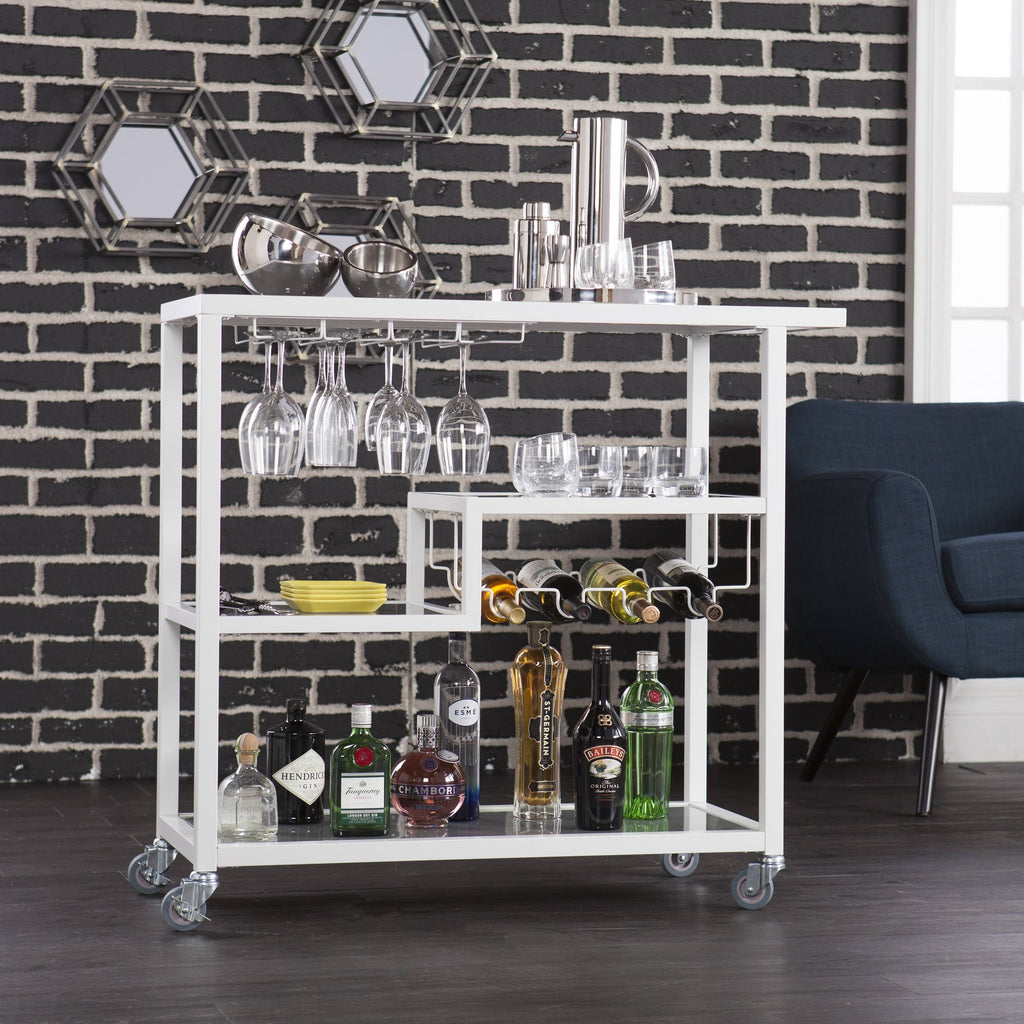 White Bar Cart U77691