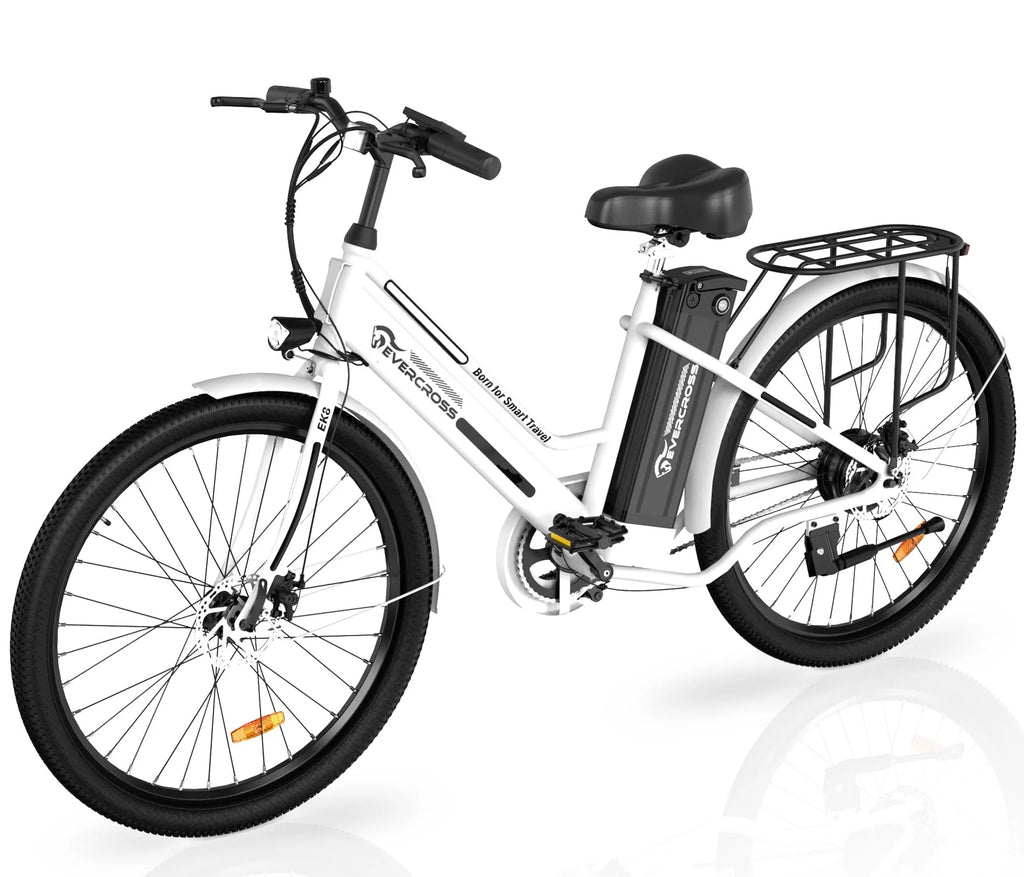 Electric Bike 26 500W Motor Mountain Bike 36V Removable Battery White N605