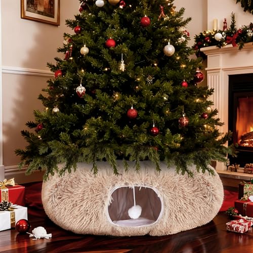 Soft Plush Cat Tunnel Bed with Central Mat F62597
