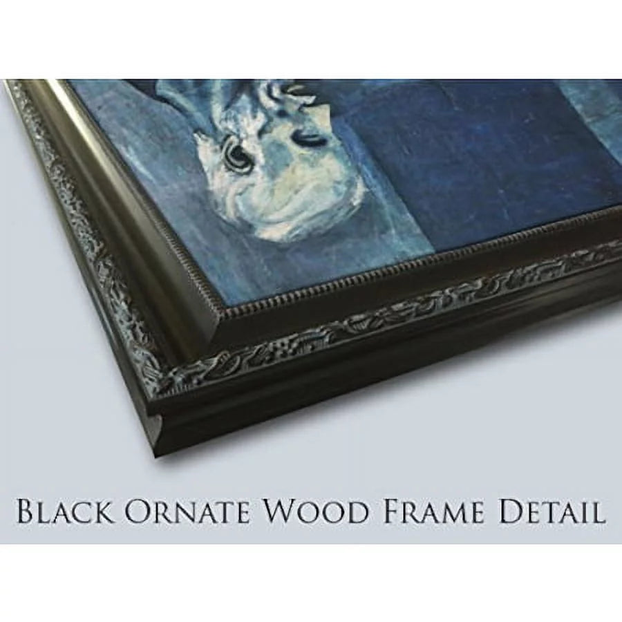 Black Ornate Wood Framed Art Print K158