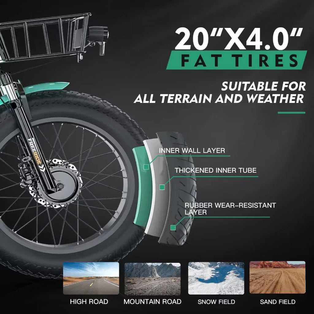 Electric Trike Tricycle for Adults with Front and Rear Baskets O148
