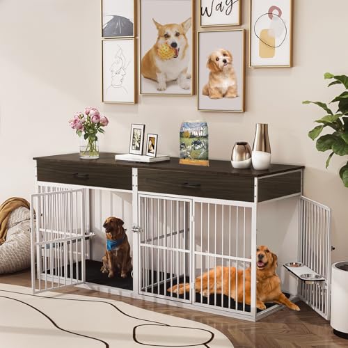 Brown Wooden Dog Crate Furniture H5247