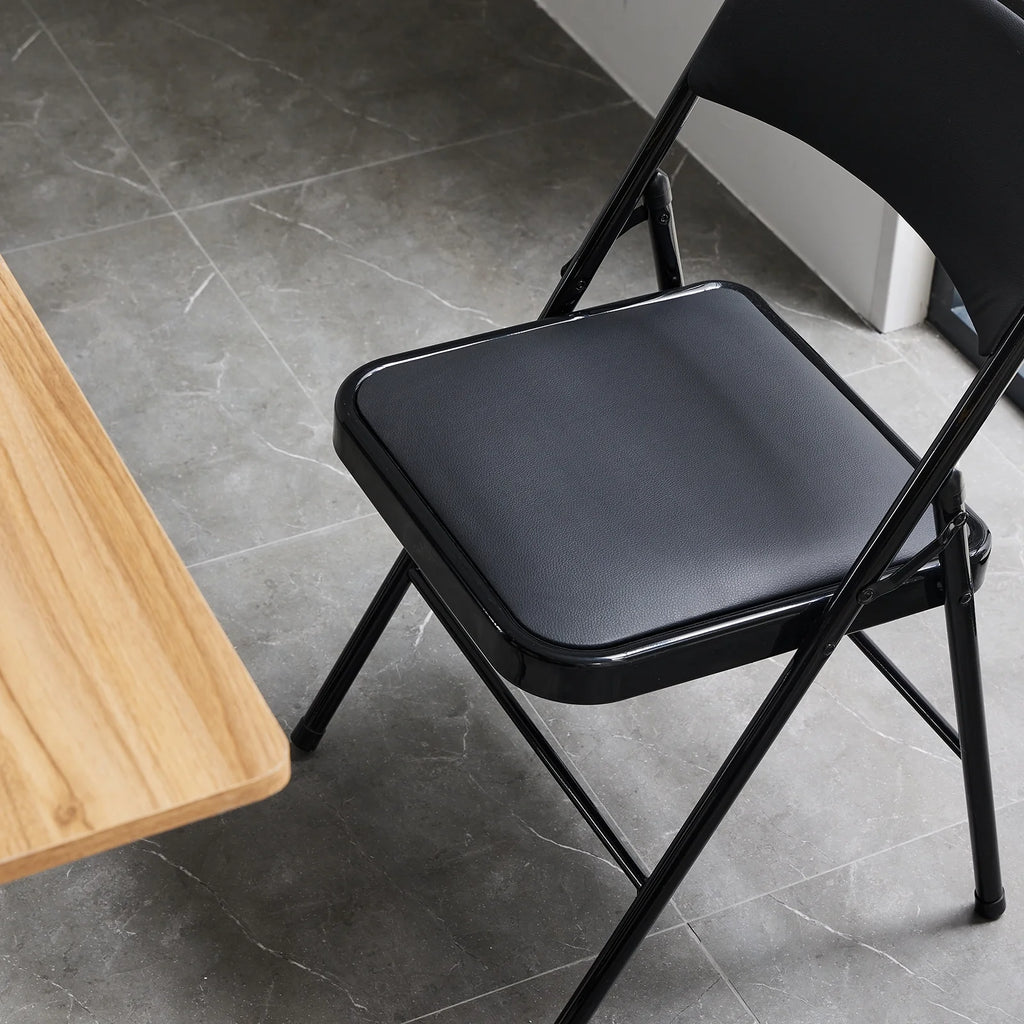 Black Folding Chairs Padded Seat Z4836