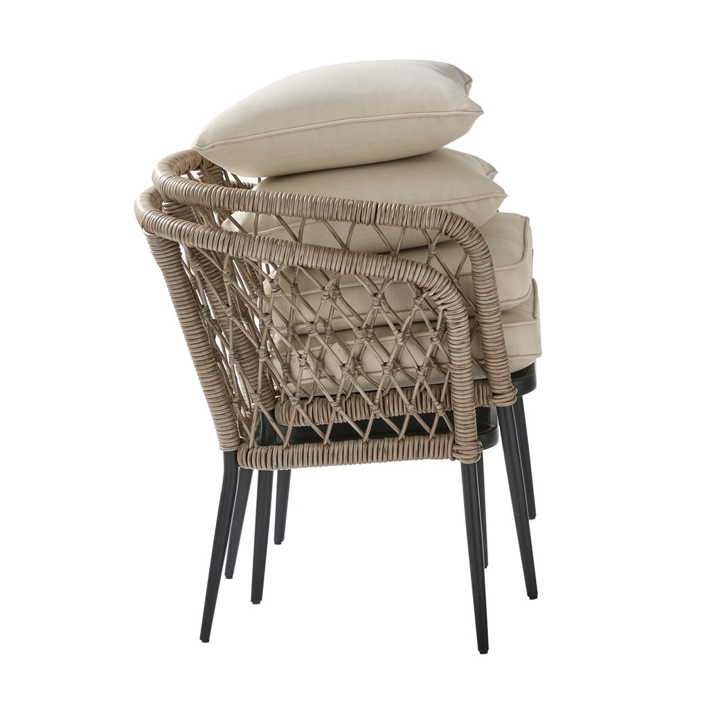 Wicker Outdoor Stacking Chair with Cushions Set of 2 E70872