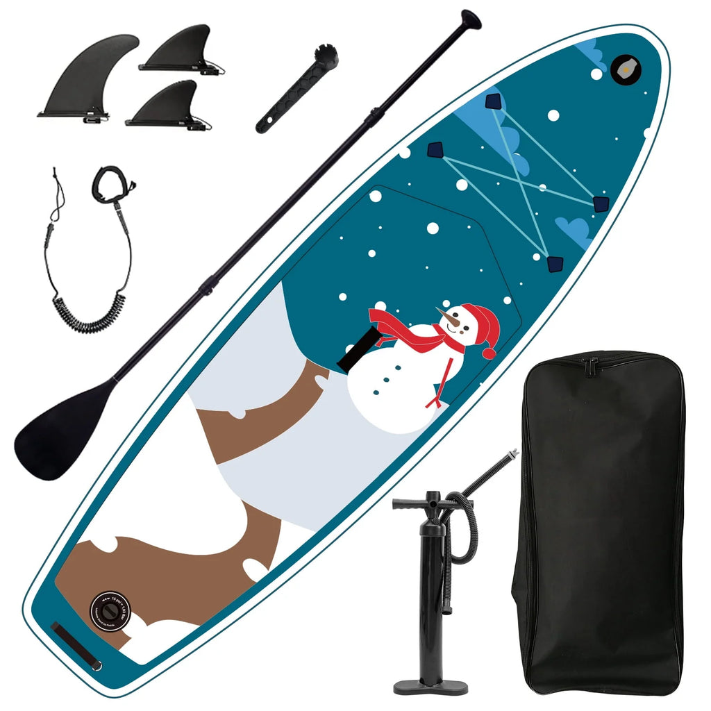 Inflatable Stand Up Paddle Board with 3 Fin, Pump, Safety Leash, Backpack and Paddle H400