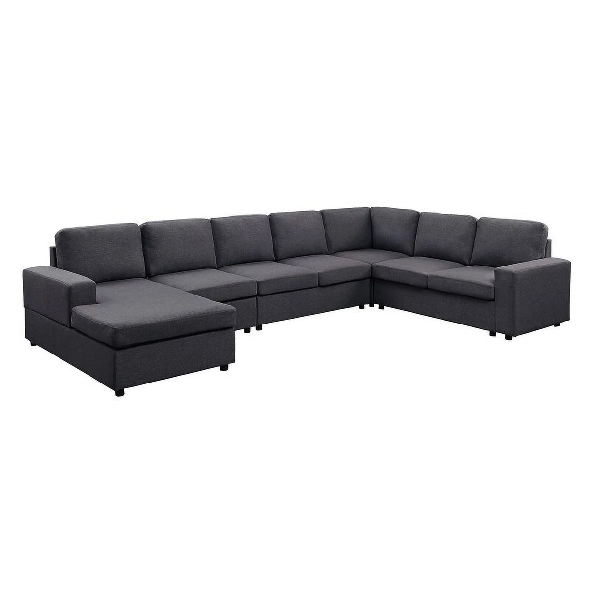 Light Gray Modular Sectional Sofa with Reversible Chaise D603