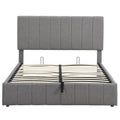 Gray Linen Blend Upholstered Bed M976745