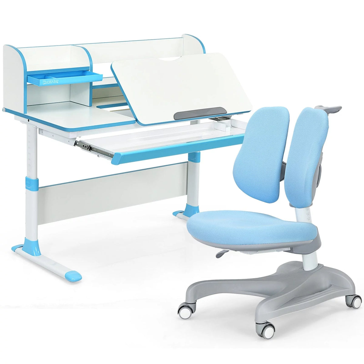 Blue Adjustable Kids Study Desk and Chair Set G3741