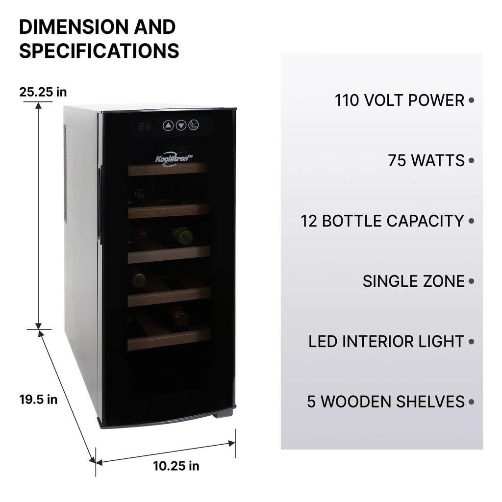 12 Bottle Wine Cooler Thermoelectric Refrigerator P9937