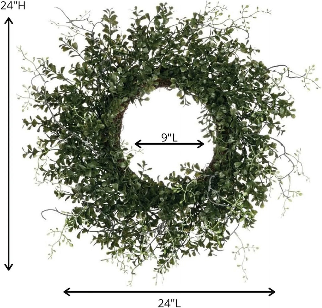 24 Inch Boxwood Artificial Wreath S14366