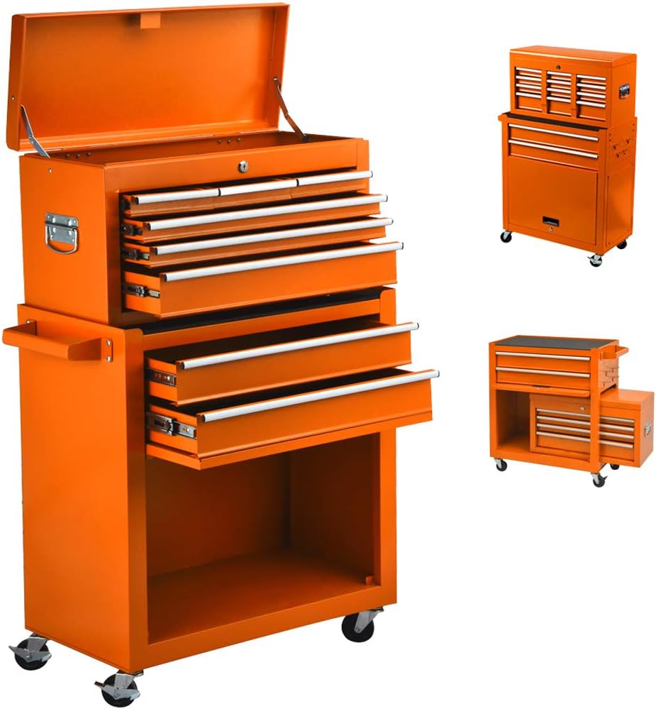 Black 8 Drawer Rolling Tool Chest T117