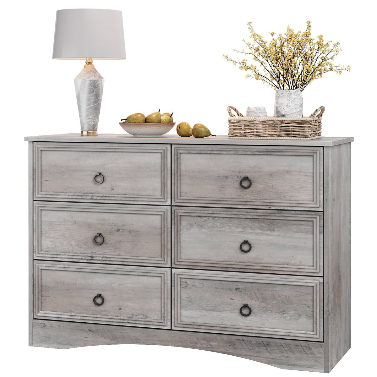 Gray 6 Drawer Dresser I9656
