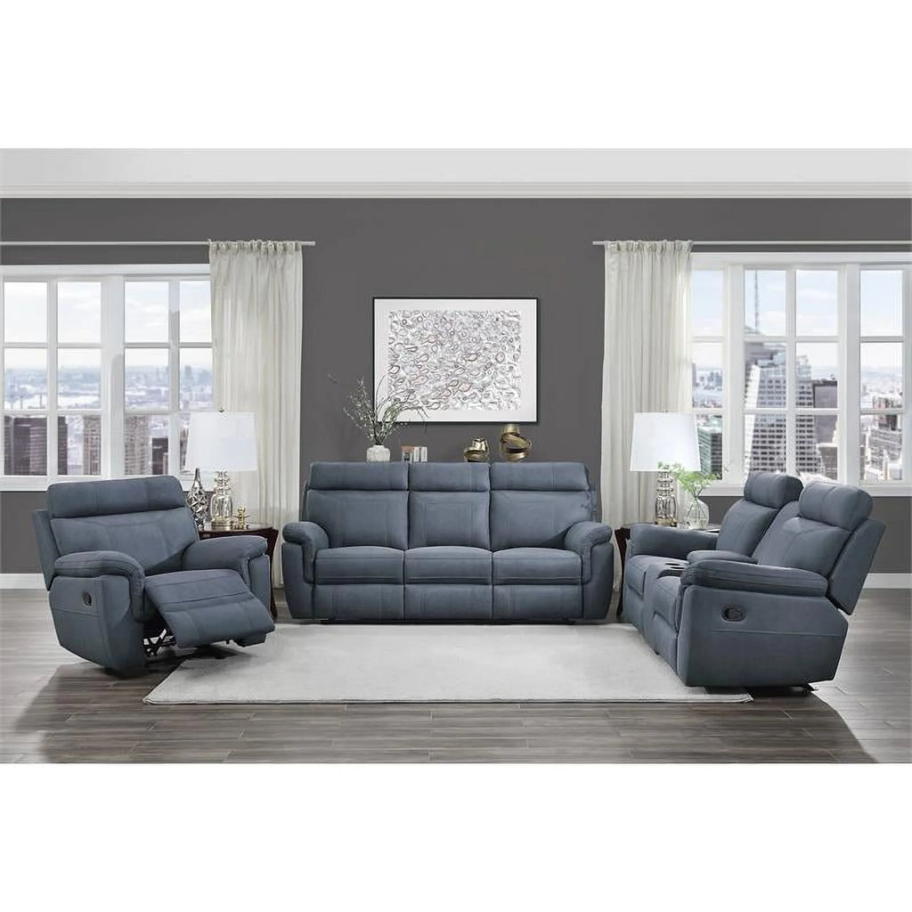 Blue Microfiber Reclining Chair X6523