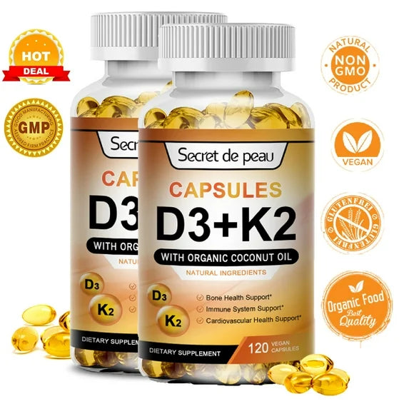 D3 & K2 Dietary Supplement 240 Capsules G198