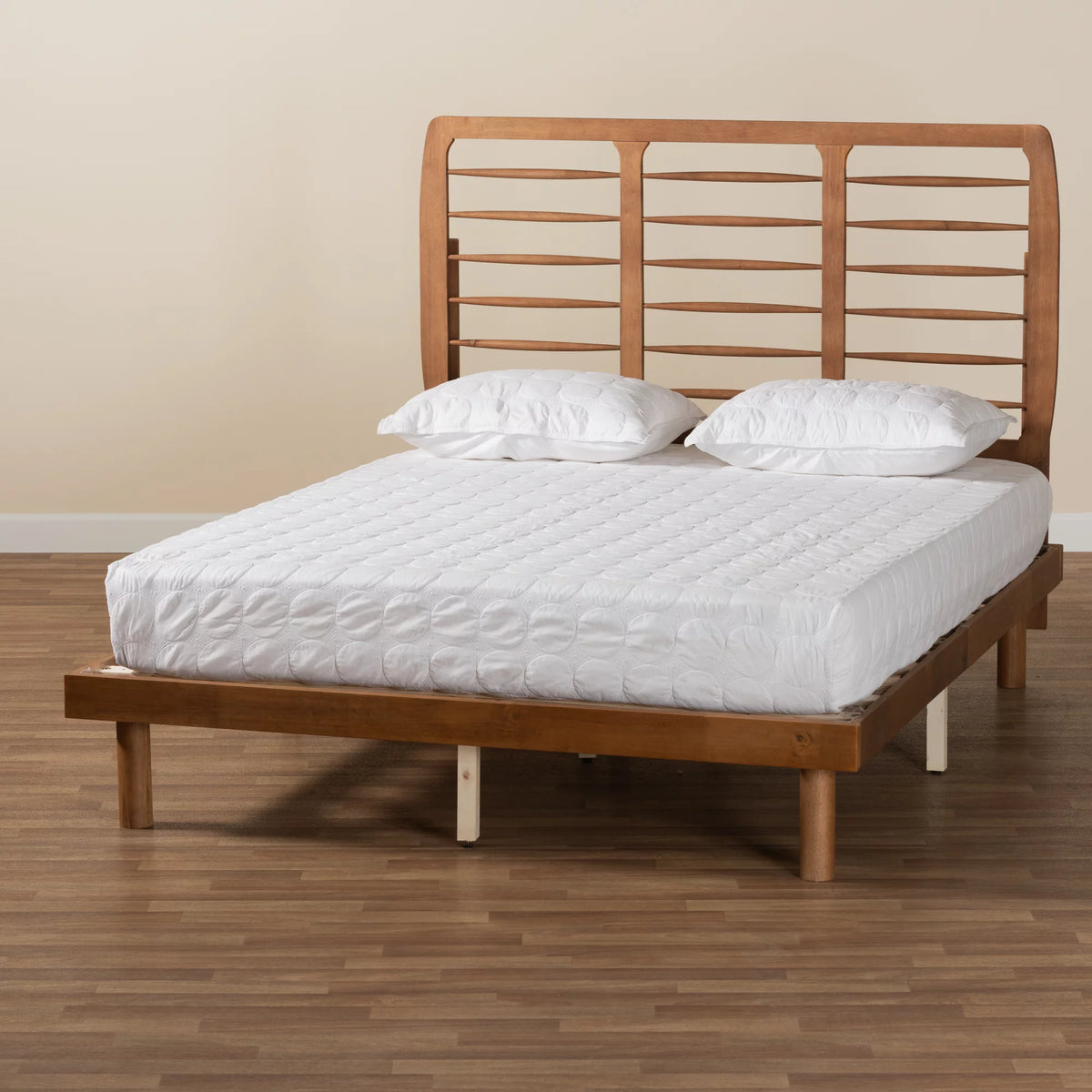 Ash Walnut Finished Wood Full Size Platform Bed L185412