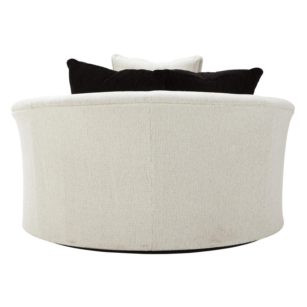 Off White Fabric Upholstered Oversized Swivel Chair A284534