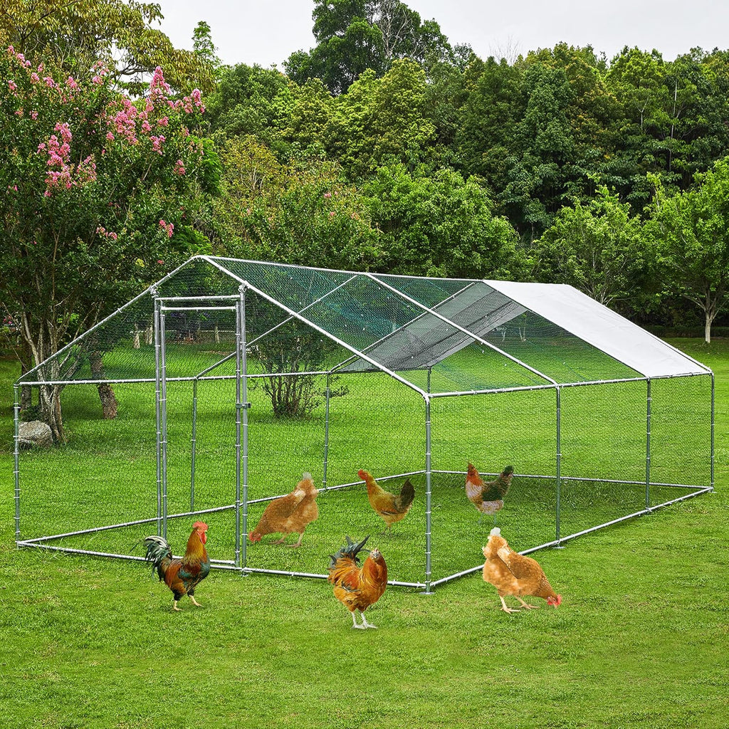Extra Large Metal Chicken Coop Walkin Poultry Cage Hen Run House J861