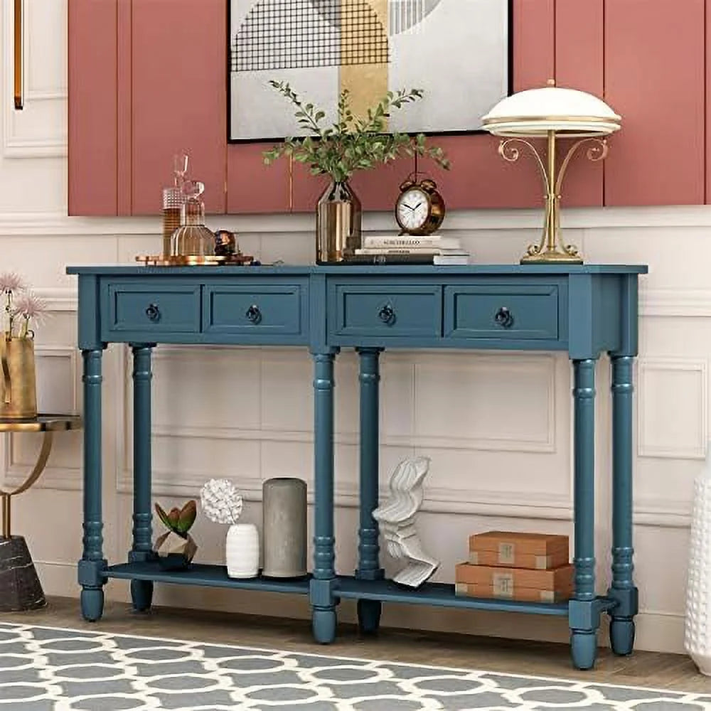 Console Table with 2 Drawers Wooden Narrow Sofa Table I210697