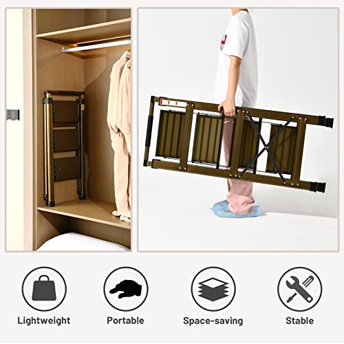 5 Step Aluminum Folding Ladder with Anti-Slip Wide Pedal O779007