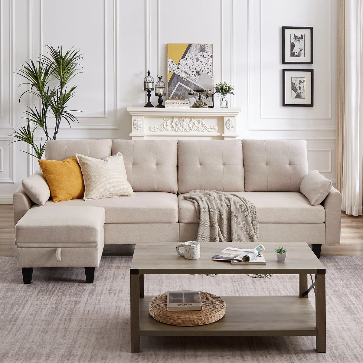 Modern Sectional Sofa with Reversible Chaise I637757